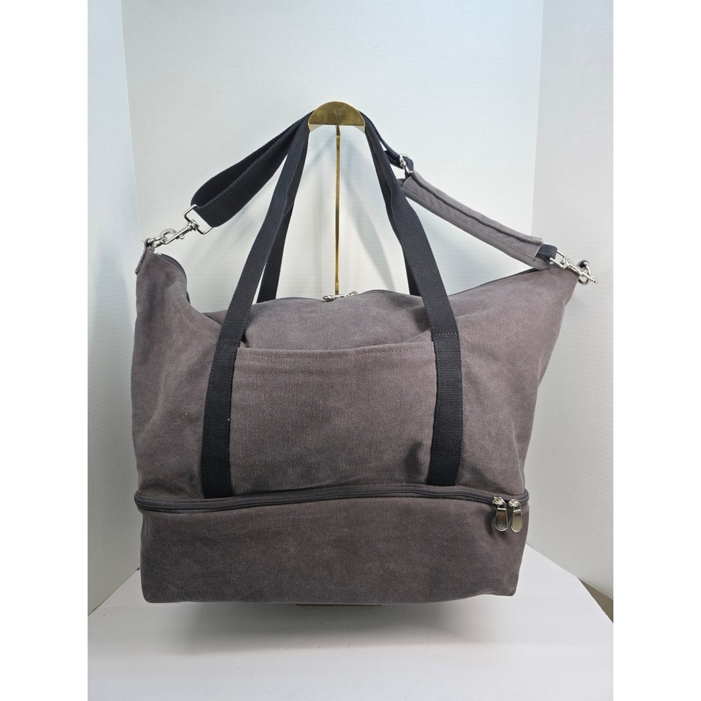 Lo & Sons Catalina Deluxe Weekender Bag Charcoal Grey Canvas Travel Duffel